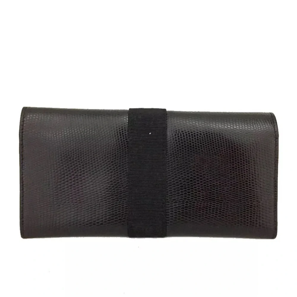 Authentic Salvatore Ferragamo Vara Black Leather Long Bifold Wallet EUC - Picture 4 of 8